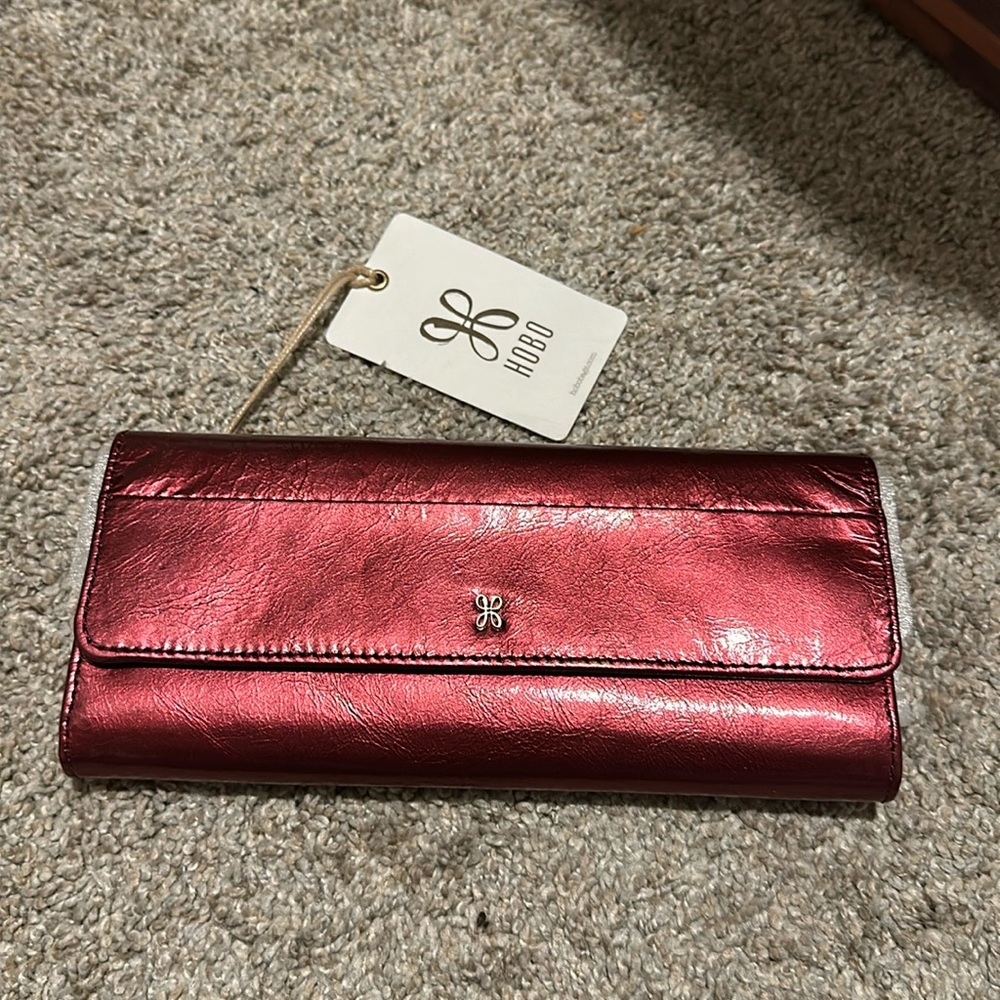 New with tags hobo, large Jill trifold wallet, color: iris